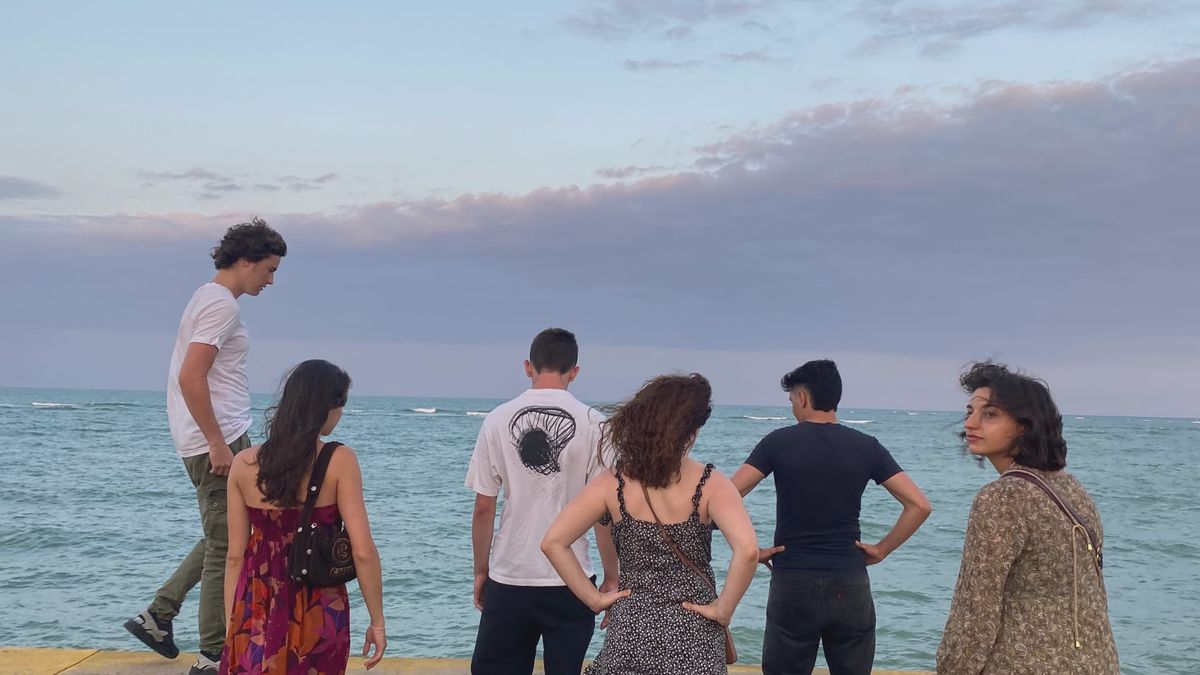 us waiting for Eltom on the seaside