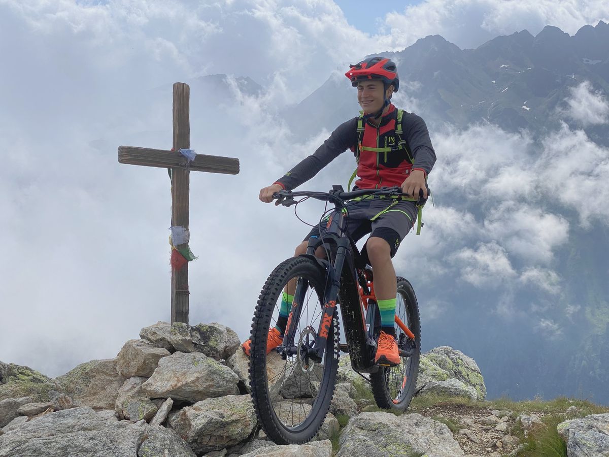 Smile on bike from monte sole summit