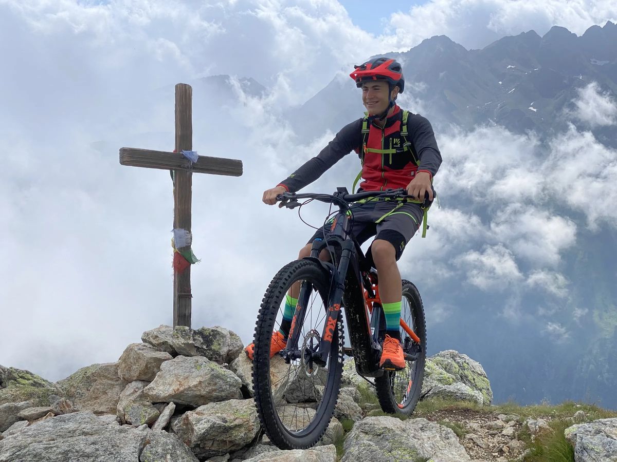Smile on bike from monte sole summit